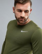 Nike Running Dri-FIT Relay Long Sleeve Top In Green